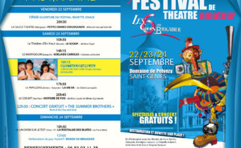 5ème festival de Théâtre amateur « Les 6 coups du brigadier » – du 22 au 24 septembre 2023 au Domaine de Pelvezy à St-Geniès